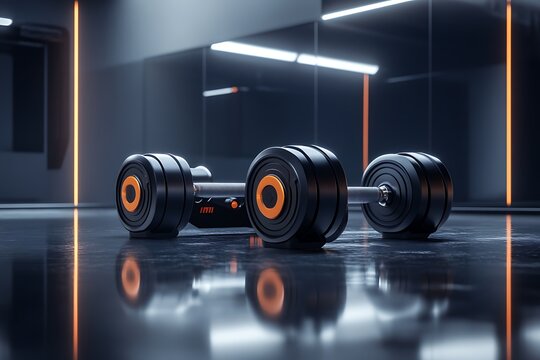 A set of sleek adjustable dumbbells