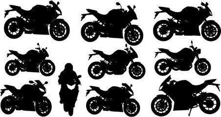 silhouette sport motorcycle vector
