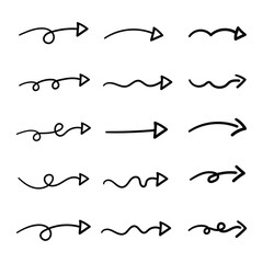 Hand Drawn Doodle Arrow Element Set