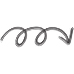 squiggle arrow handdrawn brush style. arrow shape paint icon symbol vector illustration