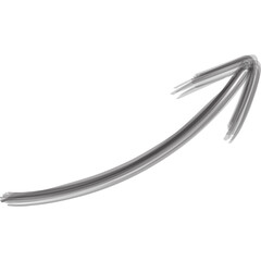 arrows handdrawn brush style. growth arrow curved shape textured icon symbol vector