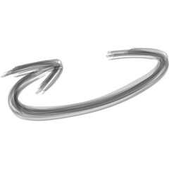 clockwise handdrawn brush paint stroke. curved arrow shape textured icon symbol vector