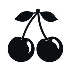 cherry fruit flat vector icon