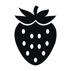 strawberry fruit flat vector icon