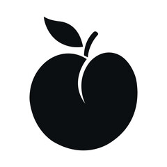 peach fruit flat vector icon