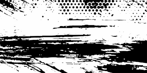 Abstract black and white grunge texture Black And White Paintbrush Strokes Creating Dynamic