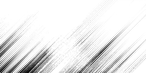 Vector black and white halftone gradient banner, texture template made of lines, grunge graphic backdrop, texture vector background template.