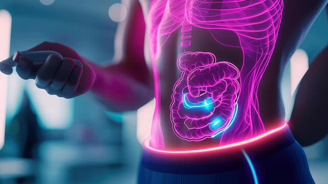 Fat storage and triglyceride breakdown, diet and nutrition focus, vibrant anatomy and metabolism illustration