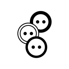 Sewing Buttons Fill Icon: Apparel & Crafting Embellishment Symbol