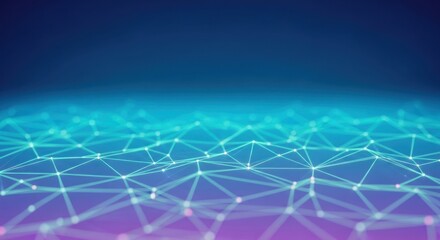 Abstract glowing network with connected points on textured surface