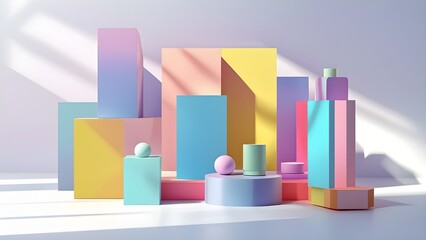 Bright Modern Product Display for Mockups &ndash; Clean and Vibrant Abstract Setup
