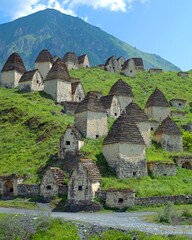 Dargavs, North Ossetia-Alania, Russia. City of the dead, ancient necropolis in the mountains of North Caucasus.