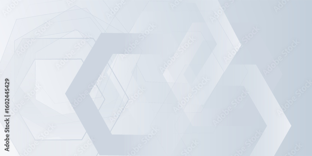 Poster hexagon white abstract background with dynamic wavy hexagon texture suitable