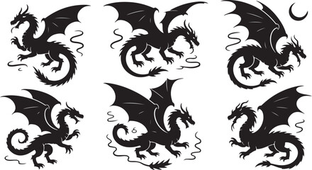 dragon silhouettes