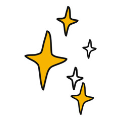 Png cute yellow star illustration element, transparent background