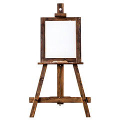 Wooden Easel with Blank Canvas png