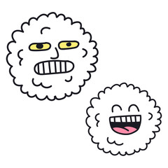 Snowballs with happy face sticker transparent png