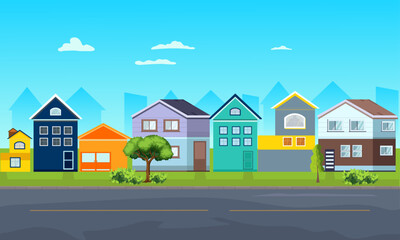 city village, houses vector