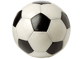 Classic soccer ball white panels isolated on a transparent background football sport
