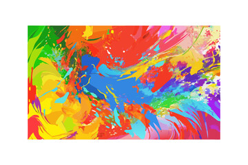 Vibrant abstract splatter paint explosion of color