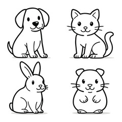 High-resolution pet outline illustrations &mdash; perfect for coloring books
