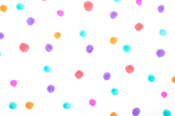 Polka Dot Spotty Circle Spots In Childrens  Felt Tip Pen Rainbow Background