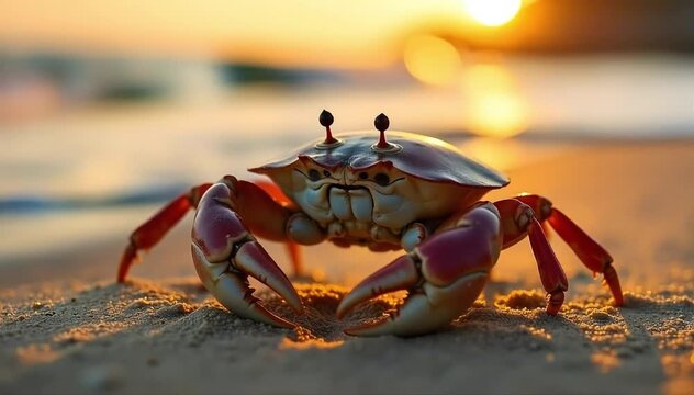 Horseshoe crab smiling through shell