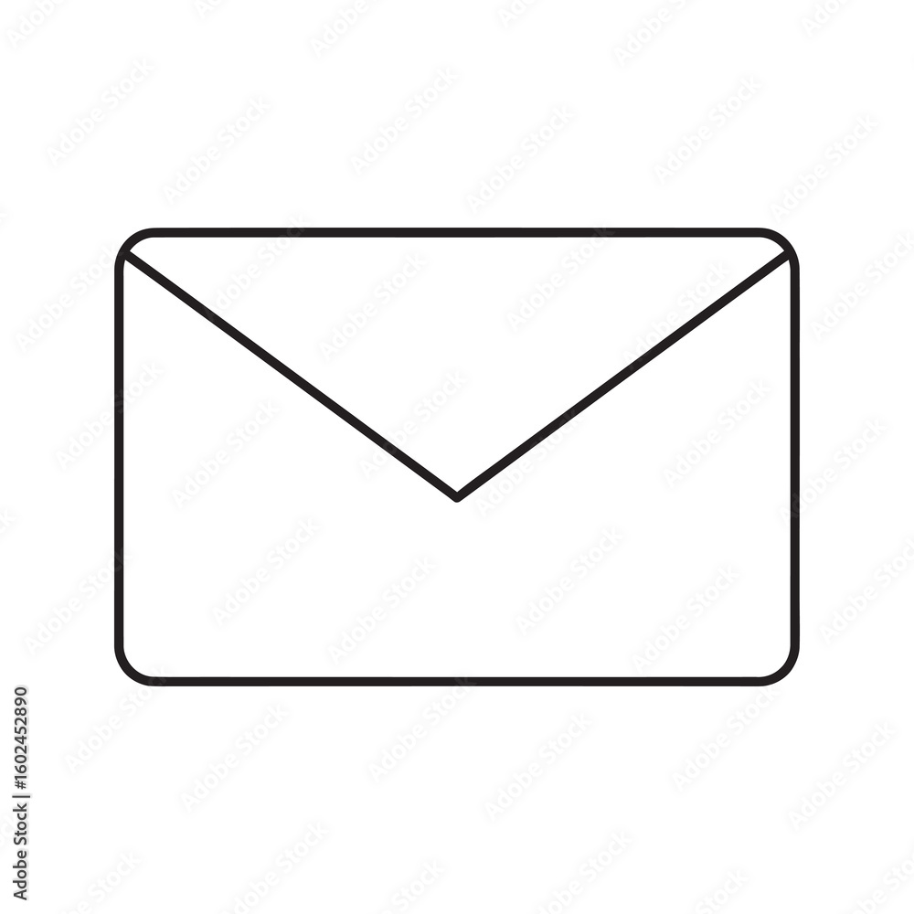 Aufkleber envelope icon for mail and message communication representing post letter and email correspondence f