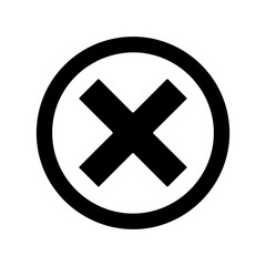 Fototapeta premium Cross sign silhouette icon vector flat illustration on white background.