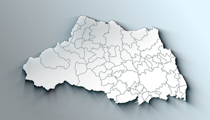 Modern Map of Saitama Japan Prefecture with Borders