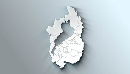 Modern Map of Shiga Japan Prefecture with Borders