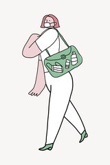 Hygienic woman doodle collage element vector