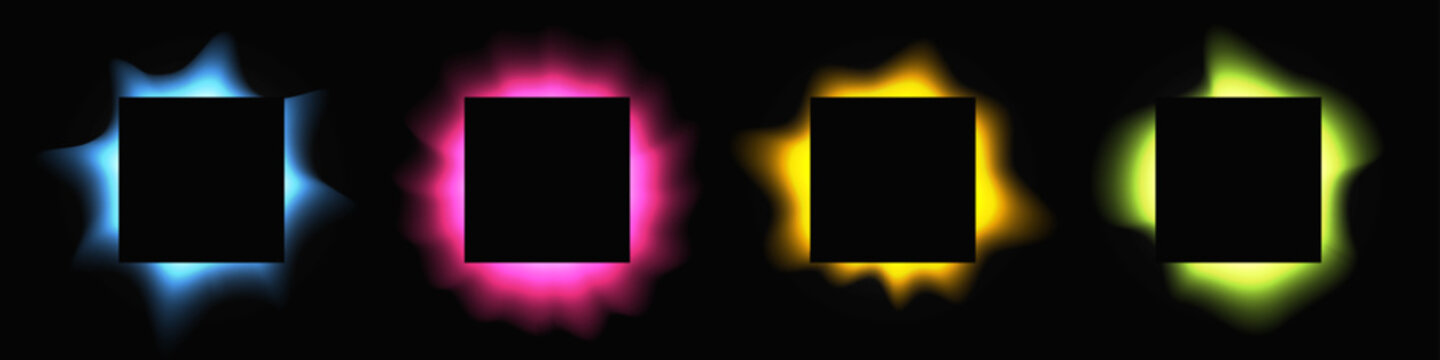 Set of square illuminate light frames