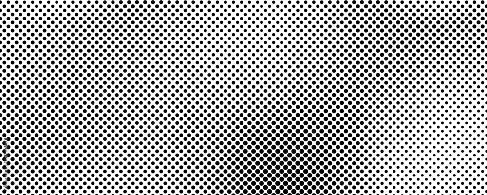 Poster monochrome halftone background with dots