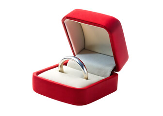  wedding ring with box isolated on white background PNG, AI GENERATED