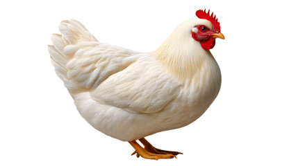 White chicken isolated on transparent background