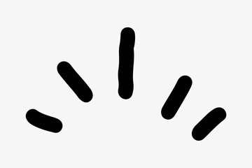 Black doodle lines collage element vector