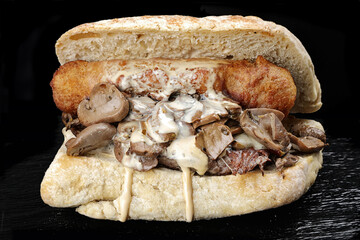 panino ripieno food pistacchio patate funghi pancetta parmiggiana di melenzane
