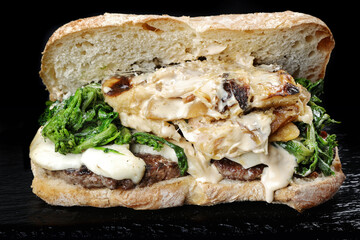 panino ripieno food pistacchio patate funghi pancetta parmiggiana di melenzane
