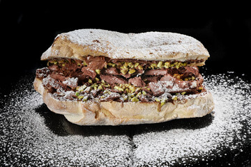 panino ripieno food pistacchio patate funghi pancetta parmiggiana di melenzane