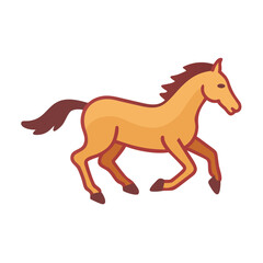 Cartoon horse illustration running playfully, symbolizing freedom and joy