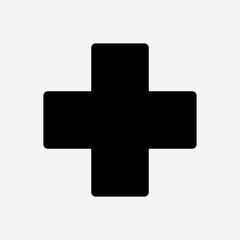 Obraz premium Plus sign flat icon, health & wellness vector