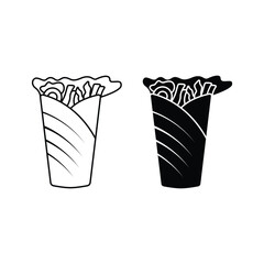 kebab food shawarma wrap icon vector design template