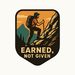 Vintage retro vector illustration label with a silhouette design of a young man with a sword, perfect as a sport sign or travel stamp art