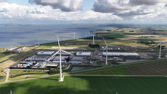 aerial view of a new hyperscale data center in Eemshaven, Groningen, The Netherlands, built to meet rising demand for AI and cloud services