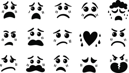  frown emoji, depressed face symbol, sorrow expression icon, 