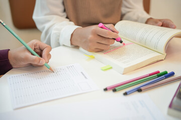 Learning with friends Young students campus
High School Tutor for examining helps school homework together with friend catching up and learning