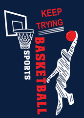 basketball sports t shirt print illustrations vector art