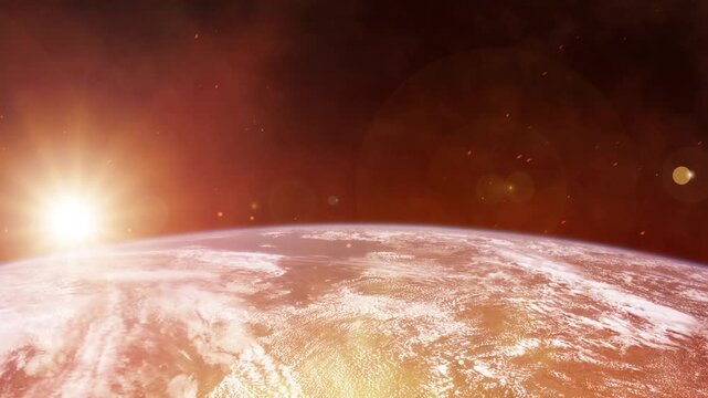 Earth transforms under intense sun during extreme heat wave - global warming crisis, rising temperatures reshape climate
