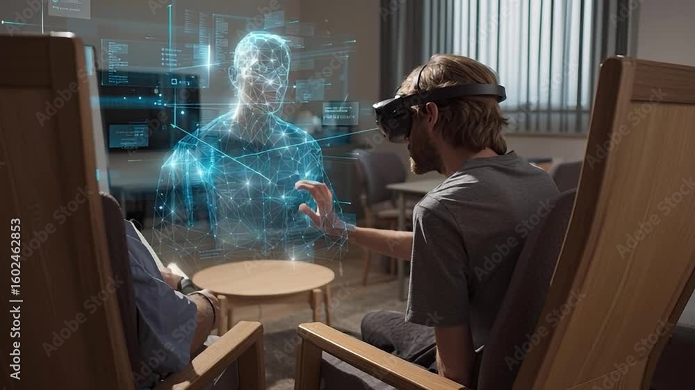 Poster virtual reality interaction engages users in a futuristic setting
